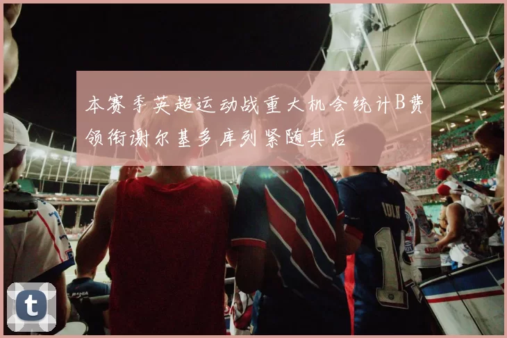 本赛季英超运动战重大机会统计B费领衔谢尔基多库列紧随其后